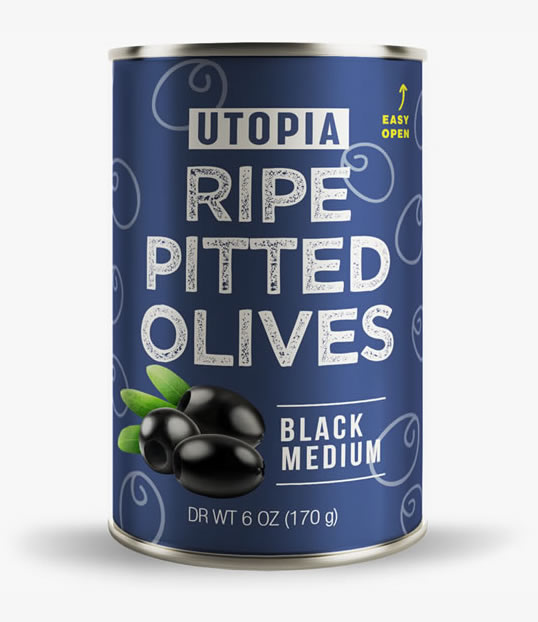 Ripe Pitted Black Olives